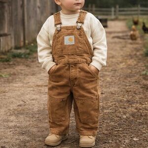 Carhartt Quilted Lining Camvas Bib Overalls Tan 6